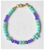 Armband facetgeslepen 6x4mm donkerblauwe en groene opaque kralen. 