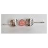 Acryl kraal geribbeld 10mm, zilver kleurig. Per 4 stuks.