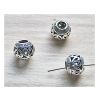 Metalen bohemian kraal zilverkleurig met hartjes 11x9mm. Per stuk.