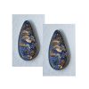 Hanger composiet lapis lazuli met bronsiet licht, 35x15mm. per stuk.