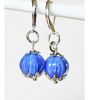 Oorbellen zacht blauwe 12mm glashangers