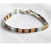 Armband Tila grijs met koper en zwart