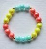 Armband 10mm acryl zachte pastel kleuren. 18cm.