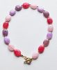 Ketting ovalen kralen, 4 kleuren, 42cm.