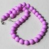 Ketting 14mm DQ roze-lila-lavendel kralen, 52cm.