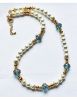 Ketting satijnwitte glasparels met lampwork kralen
