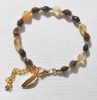 Armband citrine, obsidiaan en tijgeroog, 19-20cm.