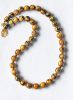 Ketting burned orange gevlamde resin 12mm kralen, 52cm