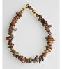 Armband Tijgeroog splitkralen met goudkleurige kralen, 20cm.