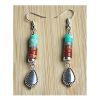 Oorbellen mixed Imperial Jaspis met druppel hanger. Ibiza, Boho