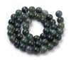 Snoer donkerder groene Mos Agaat kralen 6mm