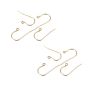 Roestvrij stalen goudkleurige rechte oorhaken, 27.5x16.5x0.8mm. Per 3 sets