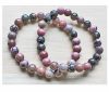 Armband Rhodoniet kralen 8mm, 19-20cm