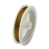 Rol Tigertail rijgdraad goudkleurig nylon coated roestvrij staal, 50 meter. 0.38mm. 