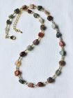 Ketting Alashan Agaat kralen met schelpparels, 49cm